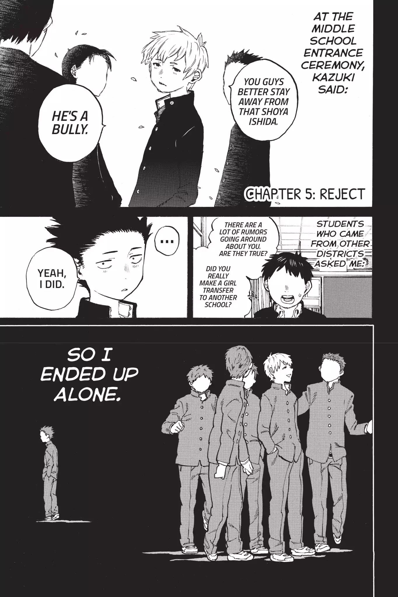 Koe no Katachi Chapter 5 page 1 - Chapter 5: Reject