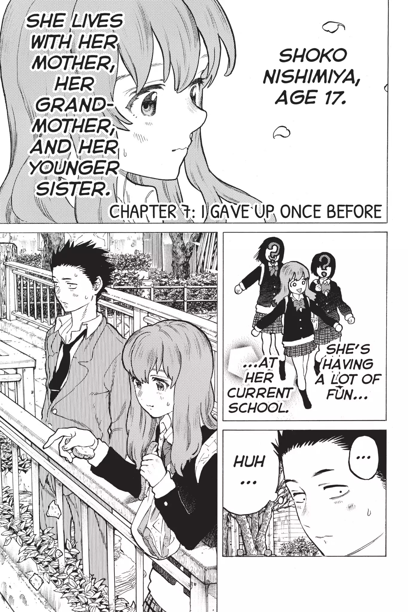 Koe no Katachi Chapter 7 page 1 - Chapter 7: I Gave up Once Before