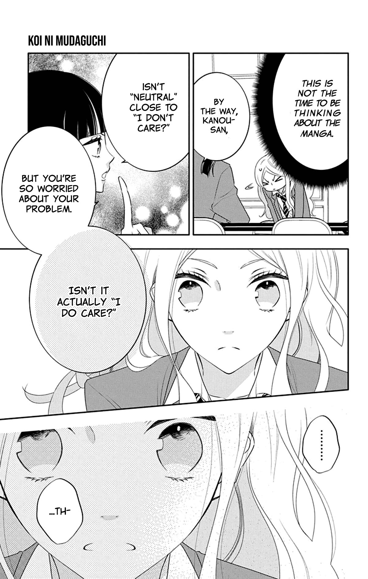 Koi ni Mudaguchi Chapter 15 page 24 - Chapter 15: Storyboard and neutrality.