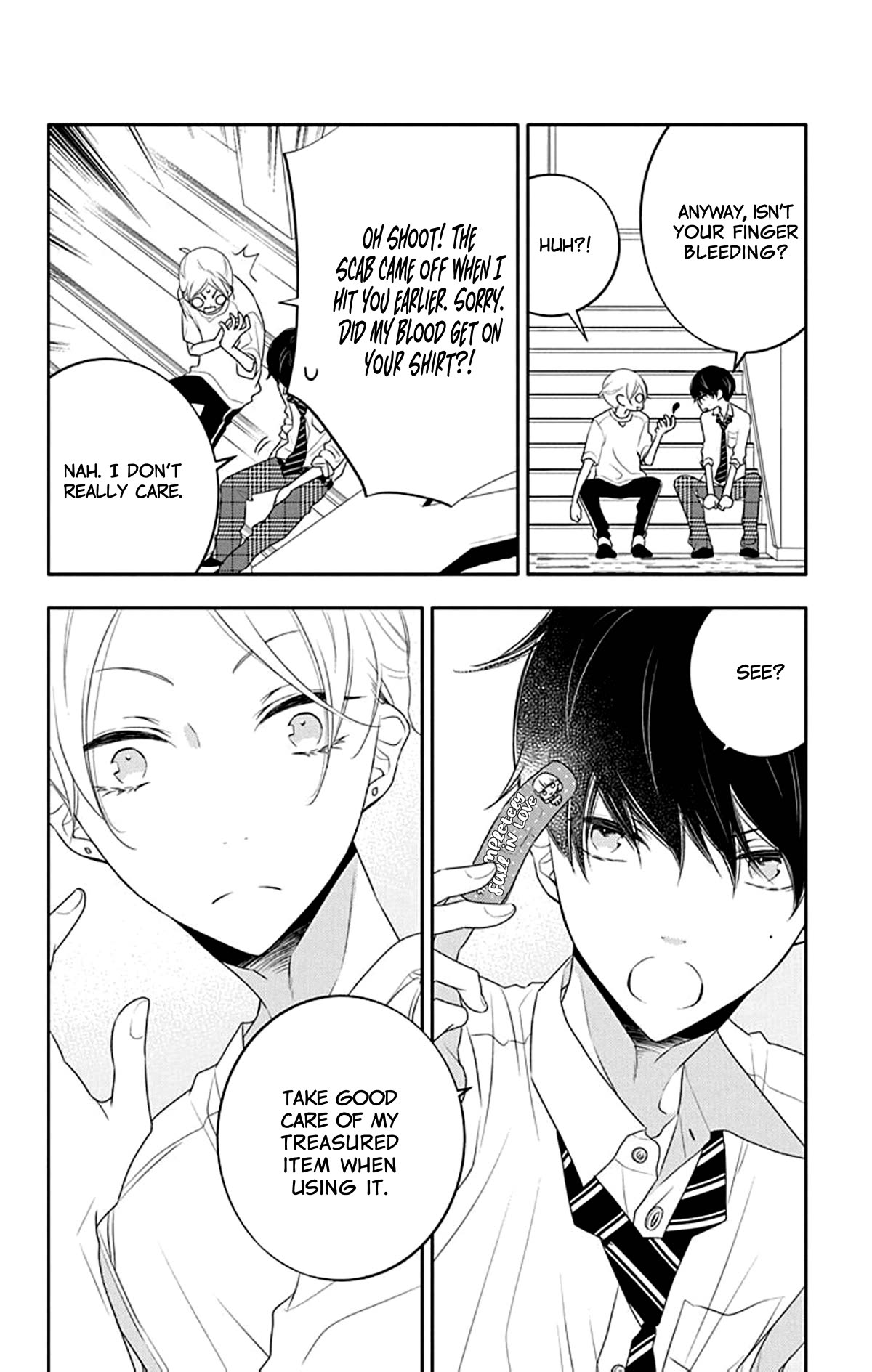 Koi ni Mudaguchi Chapter 18 page 27 - Chapter 18: Sorry and band-aid.