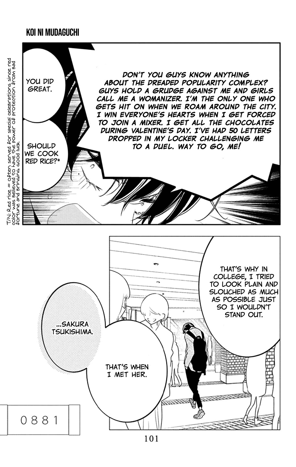 Koi ni Mudaguchi Chapter 19 page 10 - Chapter 19: Back and gyoza.