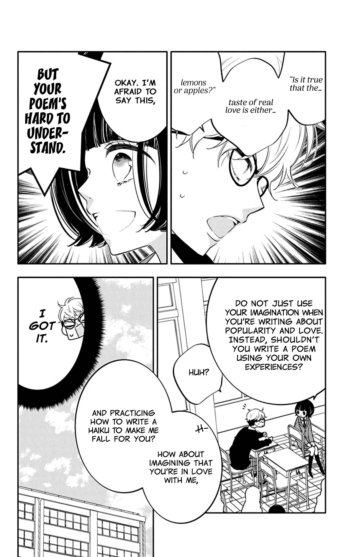 Koi ni Mudaguchi Chapter 23 page 13 - Chapter 23: Smile and haiku.