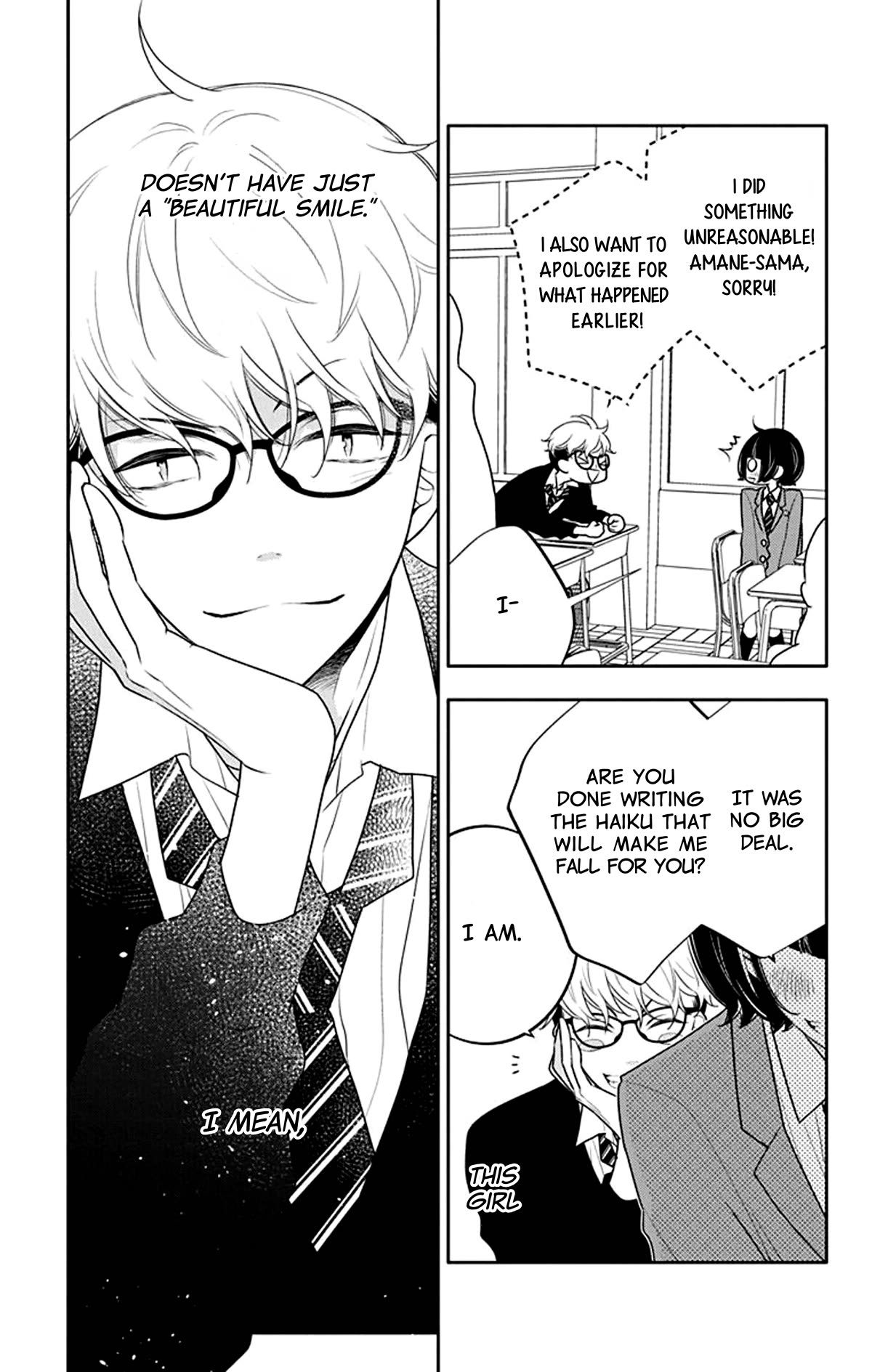 Koi ni Mudaguchi Chapter 23 page 30 - Chapter 23: Smile and haiku.