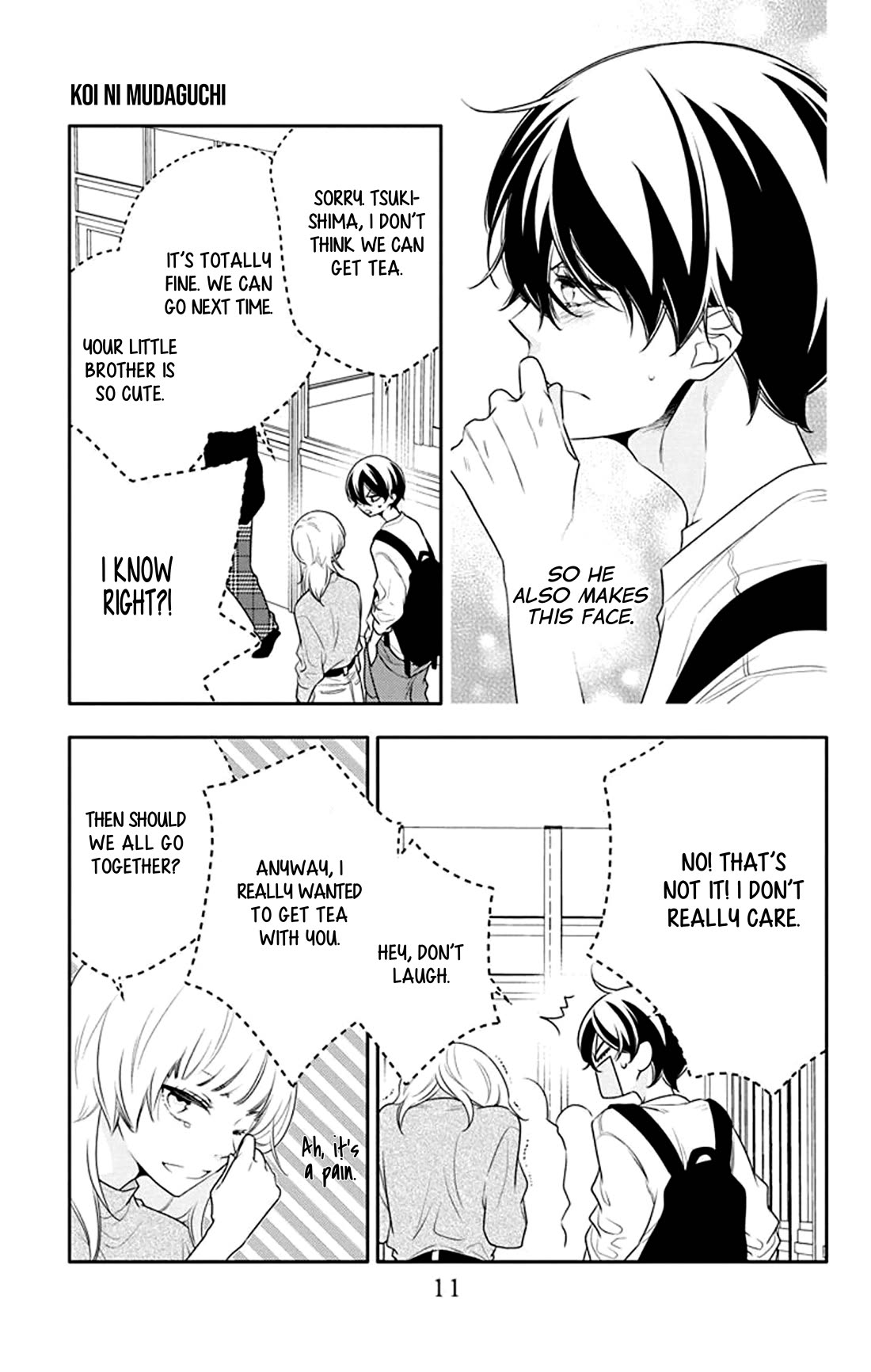 Koi ni Mudaguchi Chapter 26 page 13 - Chapter 26: Ba-dump and green.