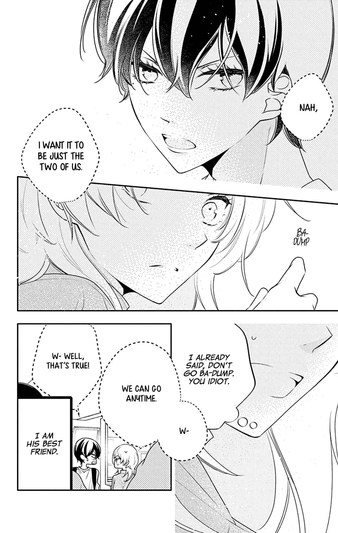 Koi ni Mudaguchi Chapter 26 page 14 - Chapter 26: Ba-dump and green.