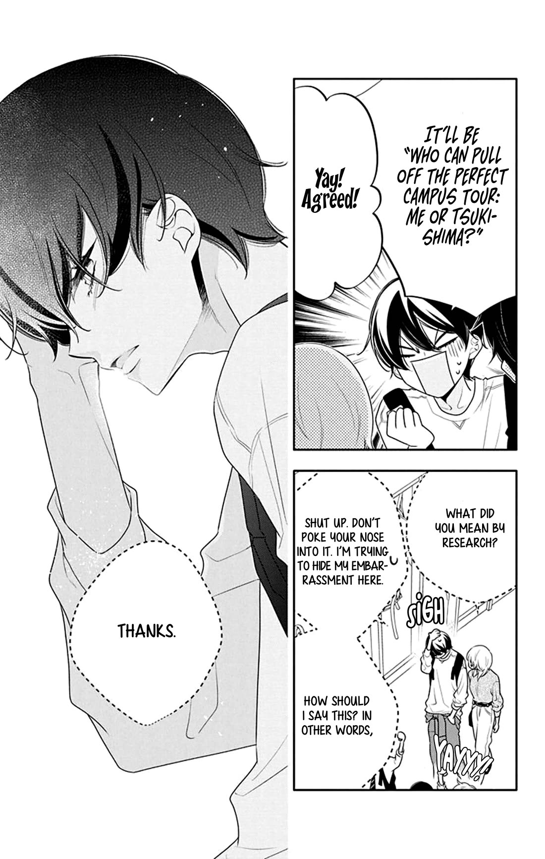 Koi ni Mudaguchi Chapter 26 page 17 - Chapter 26: Ba-dump and green.