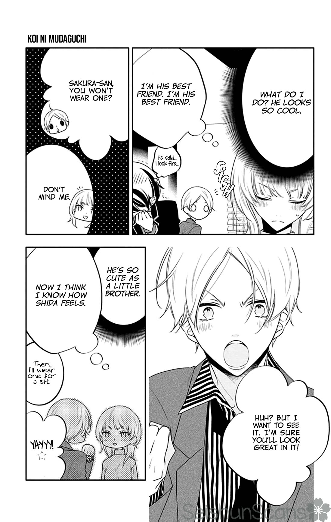 Koi ni Mudaguchi Chapter 26 page 21 - Chapter 26: Ba-dump and green.