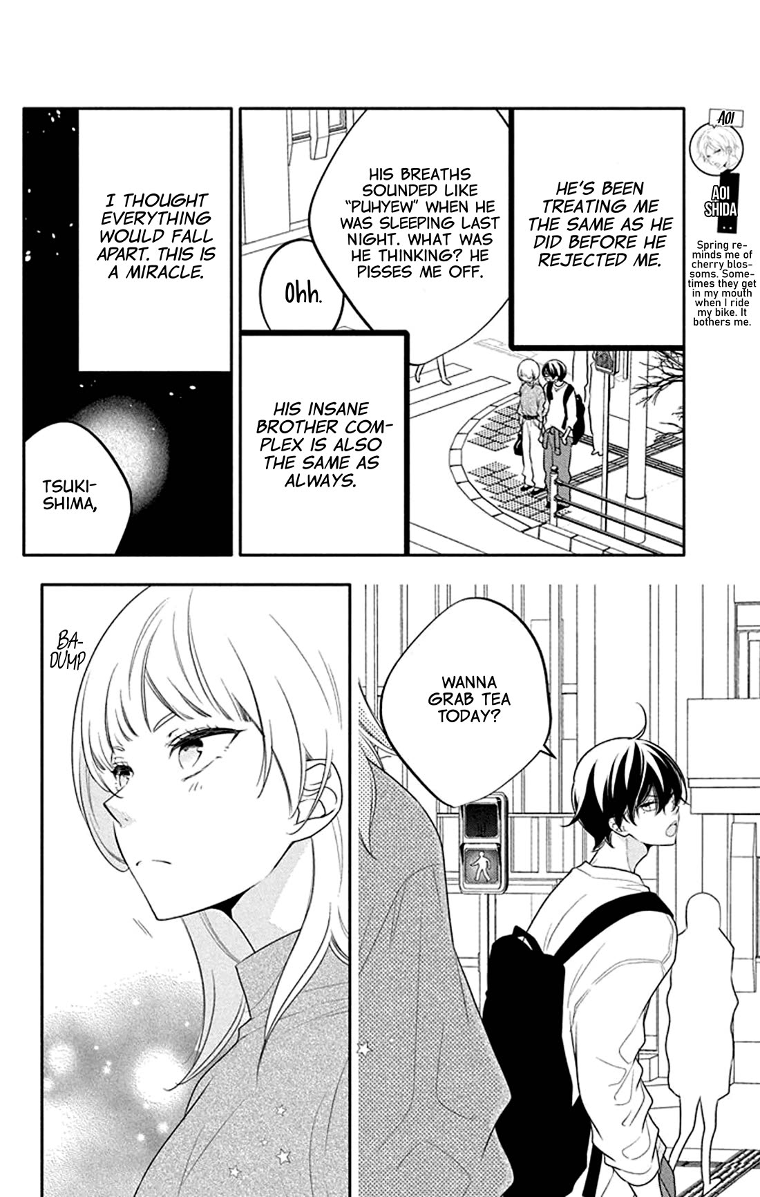 Koi ni Mudaguchi Chapter 26 page 8 - Chapter 26: Ba-dump and green.