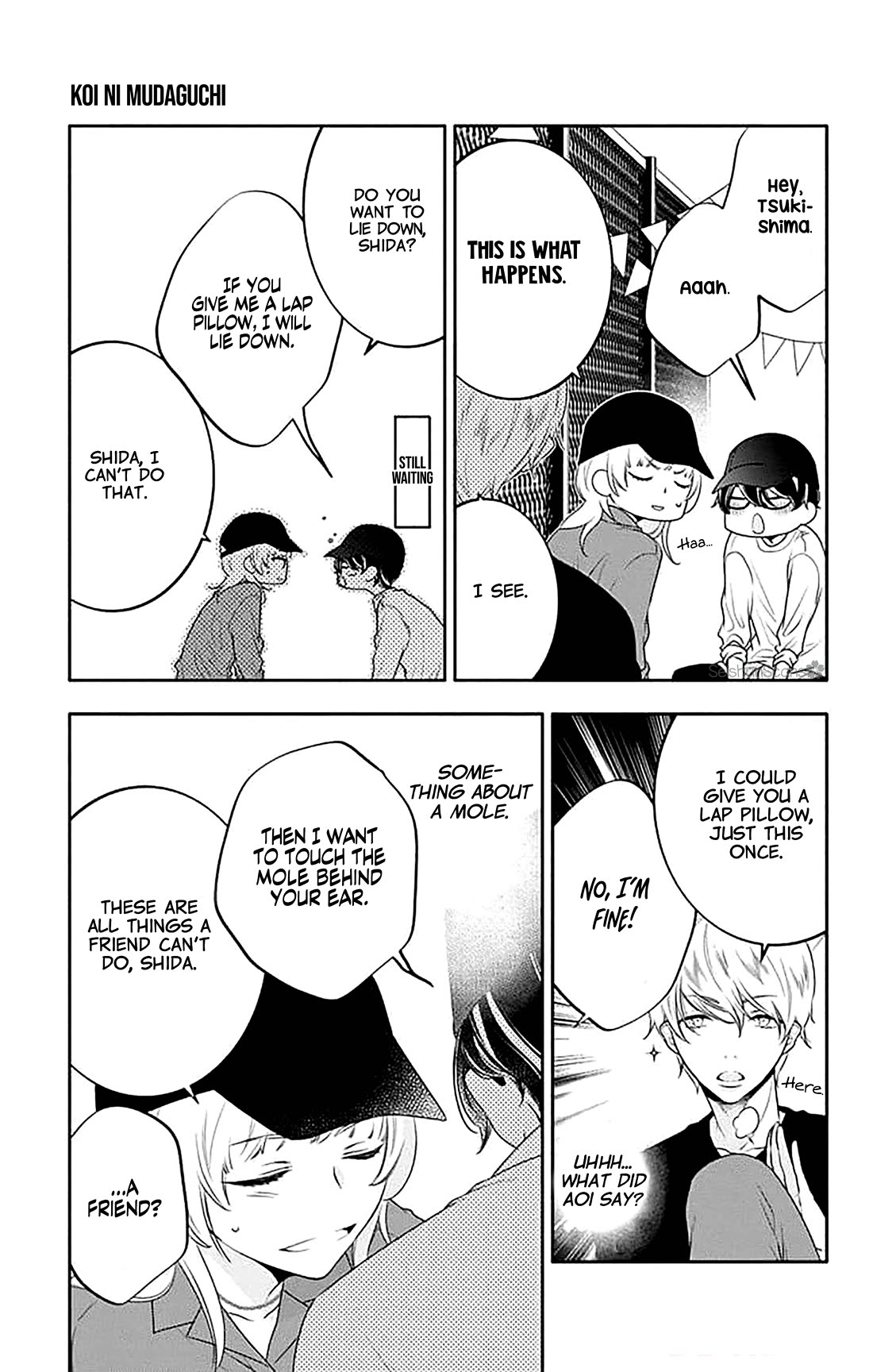Koi ni Mudaguchi Chapter 36 page 21 - Chapter 36: Honesty and mole.