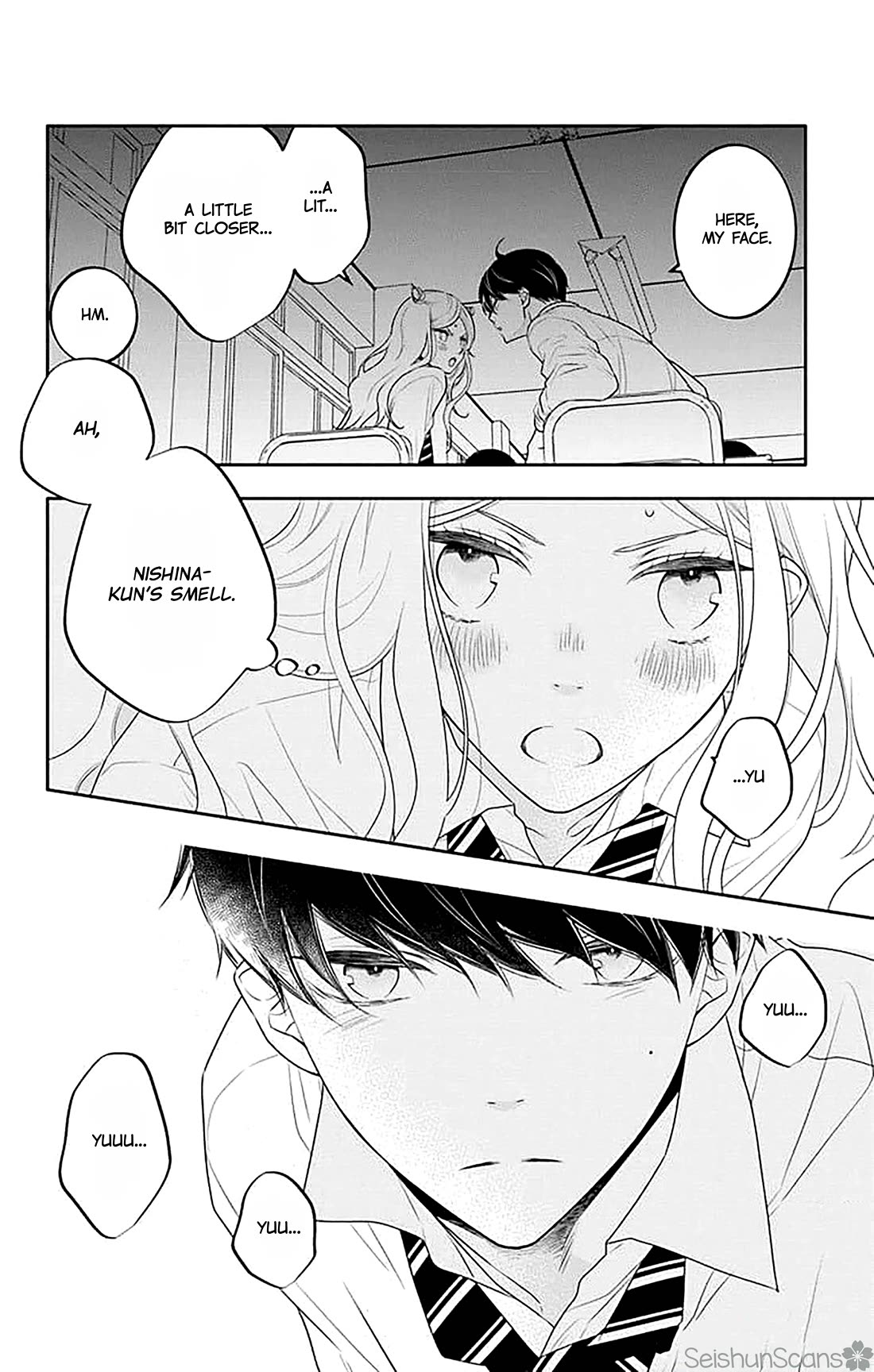 Koi ni Mudaguchi Chapter 38.5 page 7 - Chapter 38.5: Loop and staring contest.