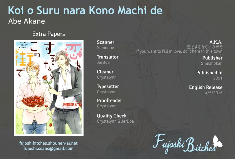 Koi o Suru nara Kono Machi de Chapter 5.6 page 1 - Chapter 5.6: Extra Papers