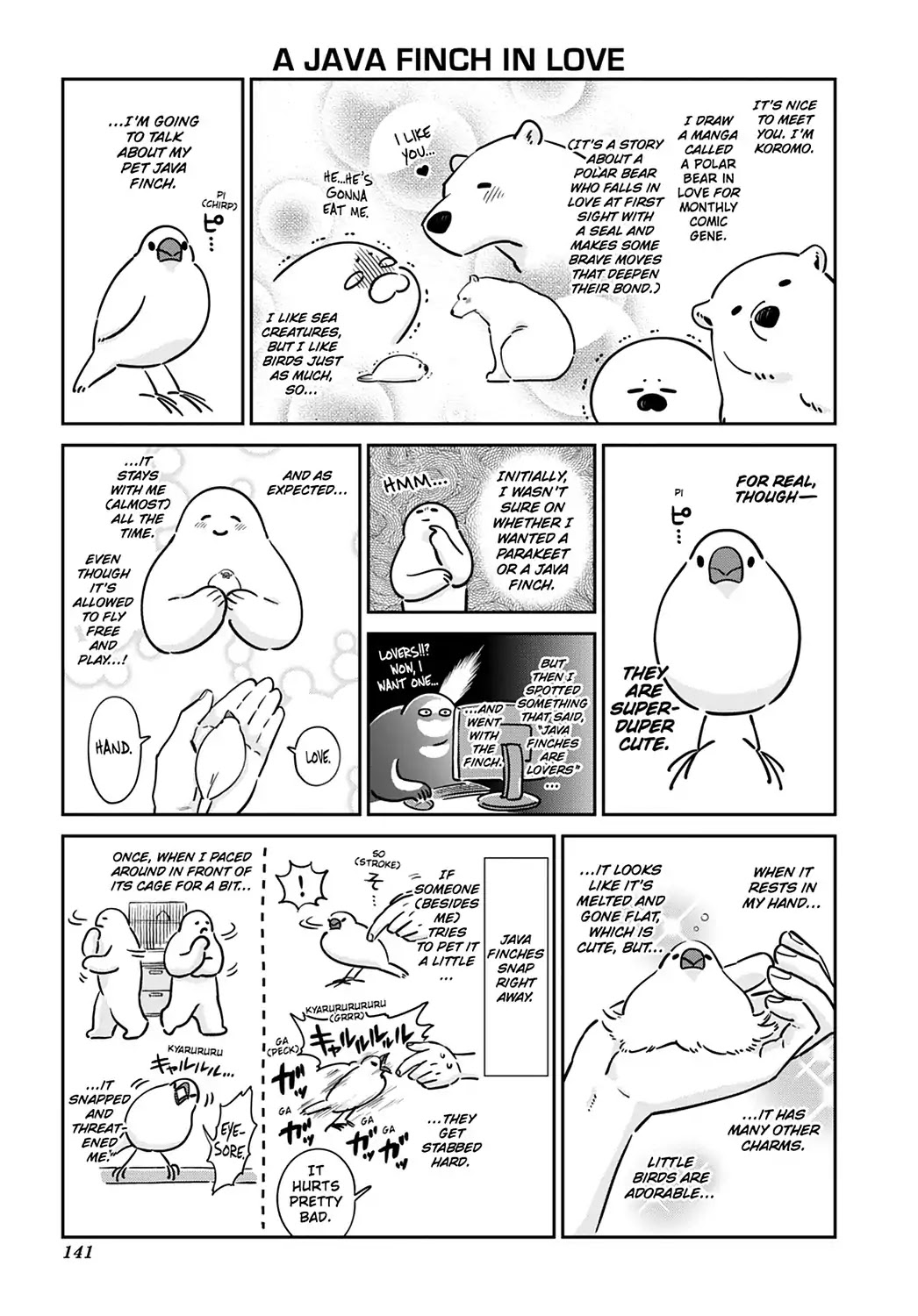 Koi Suru Shirokuma Chapter 26.5 page 1 - Vol.4 BONUS SIDE STORY: A JAVA FINCH IN LOVE