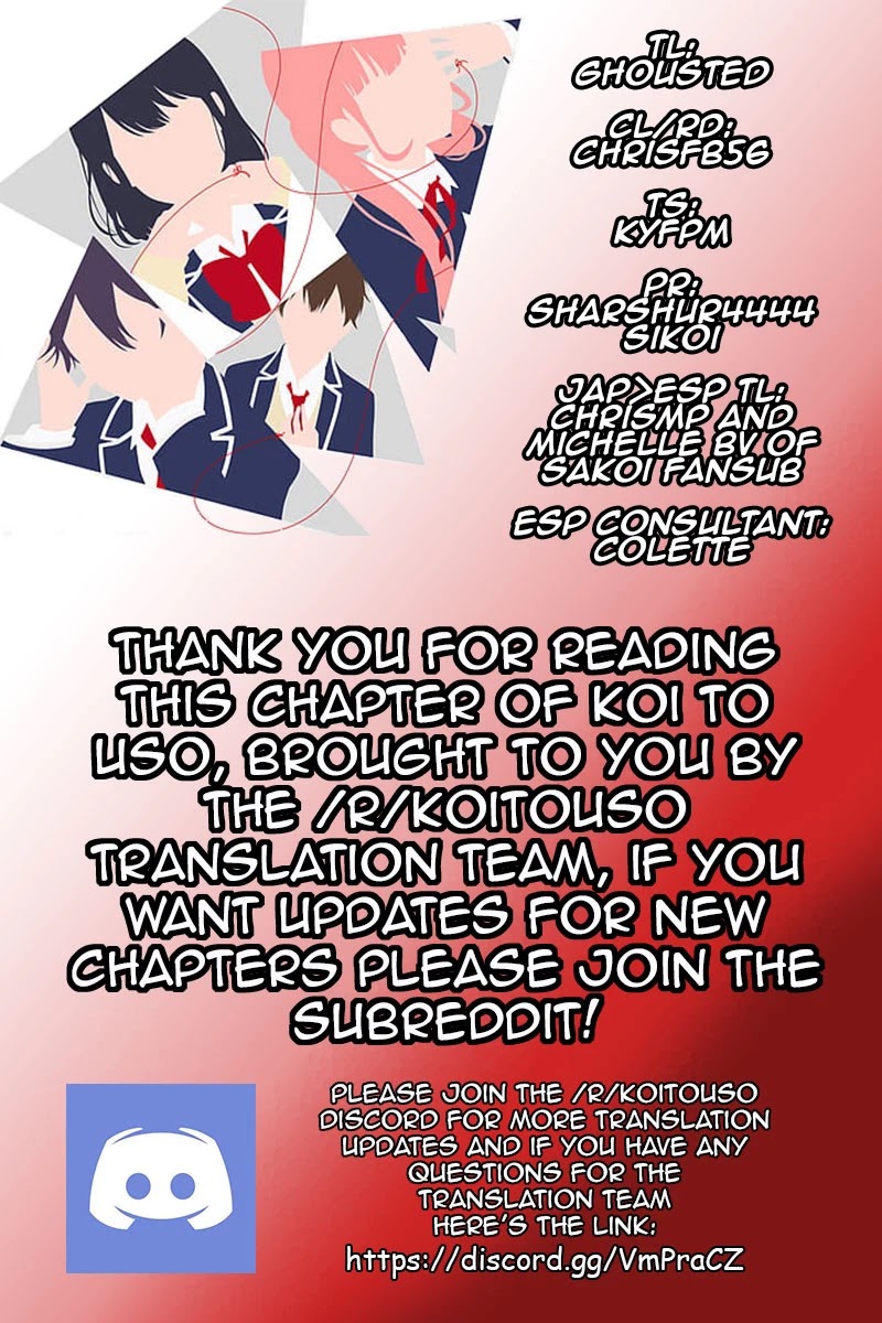 Koi to Uso Chapter 239 page 1 - Chapter 239: Please Just Be My Imagination
