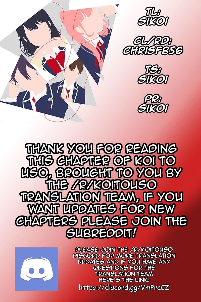 Koi to Uso Chapter 250 page 1 - Chapter 250: Unfamiliar Atmosphere