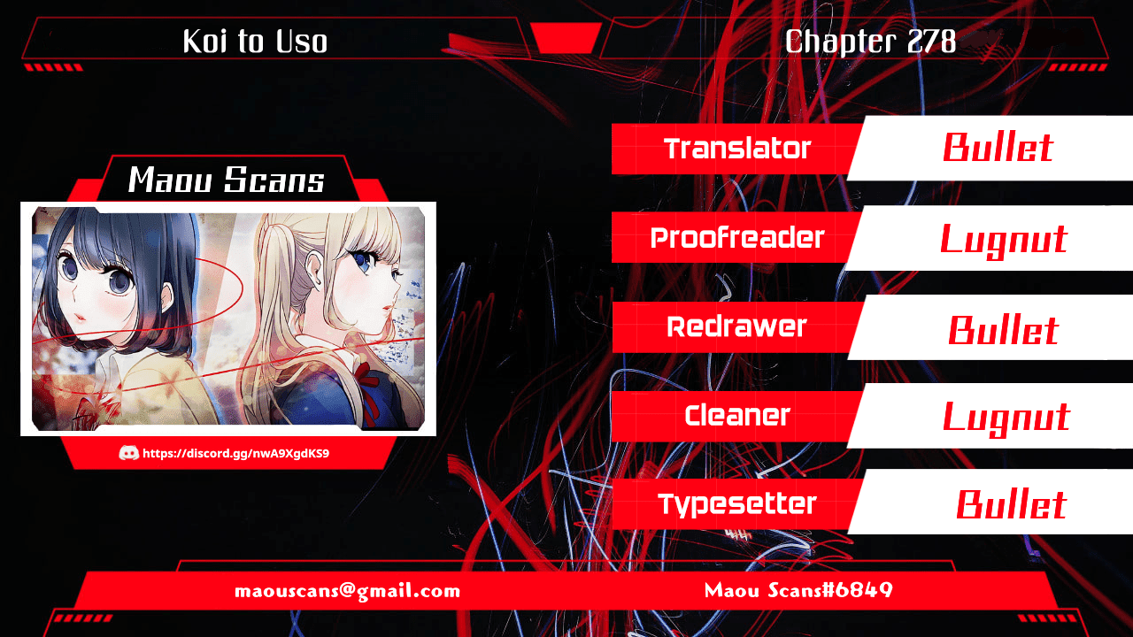 Koi to Uso Chapter 278 page 1 - Chapter 278: Depart at Dusk