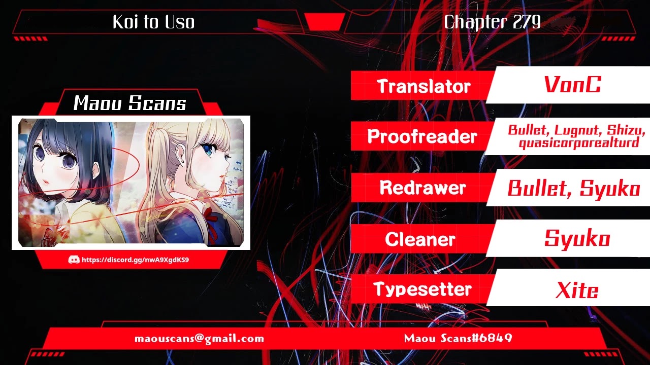 Koi to Uso Chapter 279 page 1 - Chapter 279: Into The Darkness