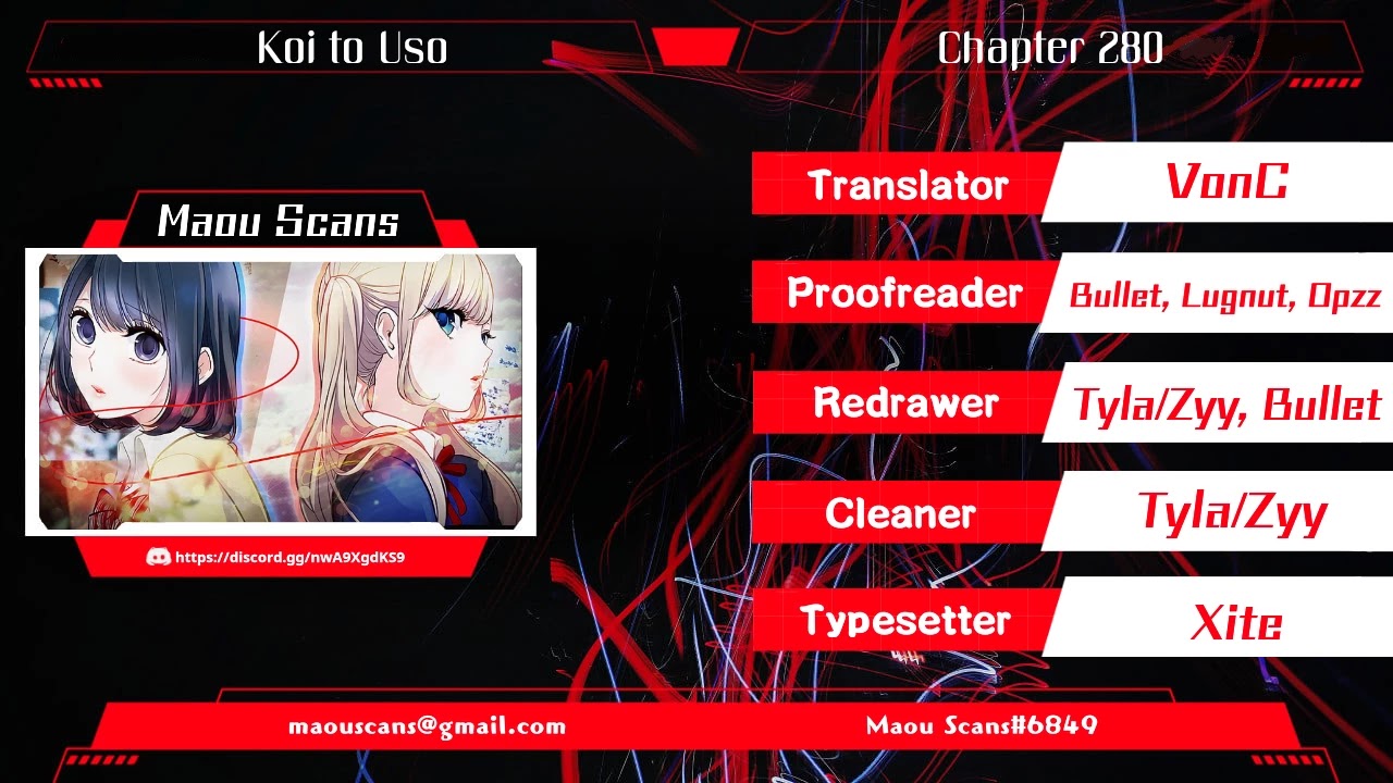Koi to Uso Chapter 280 page 1 - Chapter 280: In Front Of The Light