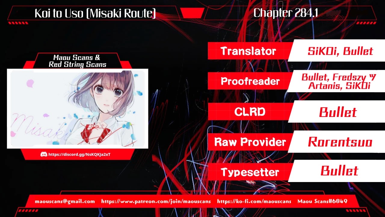 Koi to Uso Chapter 284.1 page 1 - Chapter 284.1: Misaki Route #4