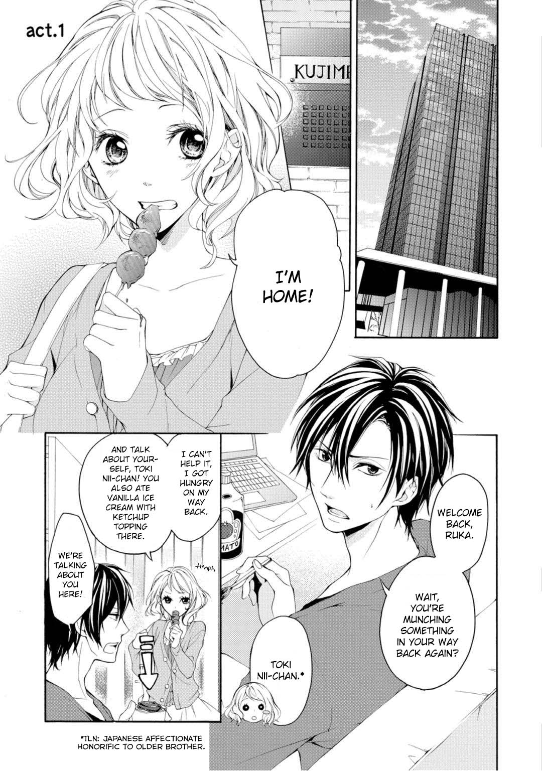 Koisuru Ketshup Oniichan Tachi ni Nerawaretemasu Chapter 1 page 7 - Chapter 1: Act. 1