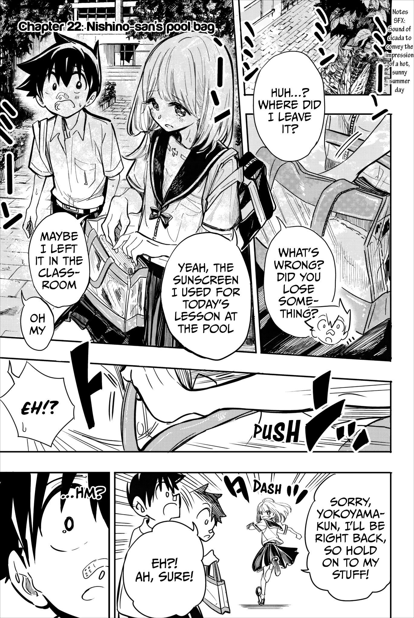 Koitsu Ore No Koto Suki Nanoka?! Chapter 22 page 1 - Chapter 22: Nishino-san’s pool bag