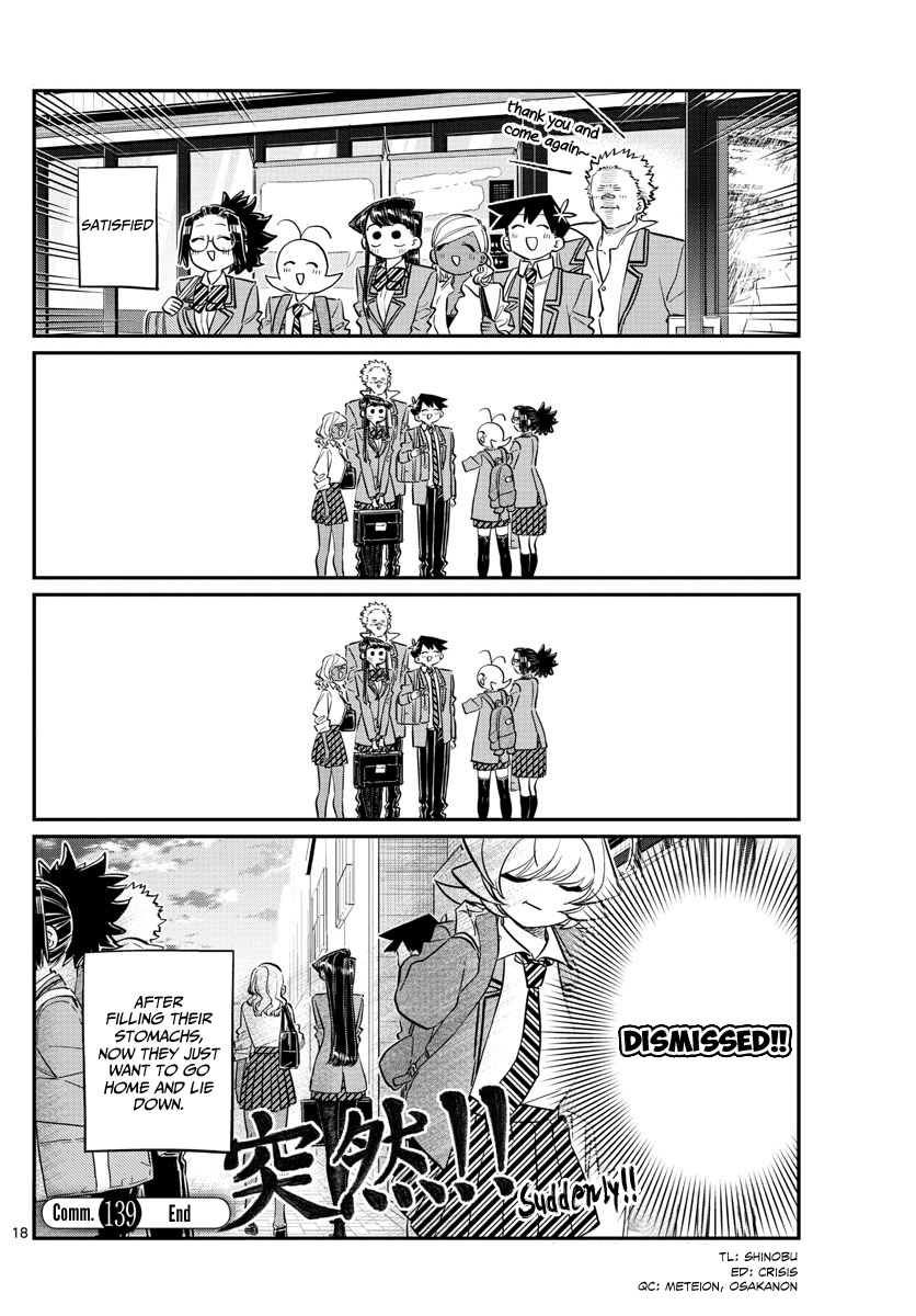 Komi-san wa Komyushou Desu Chapter 139 page 18 - Chapter 139: Communication 139