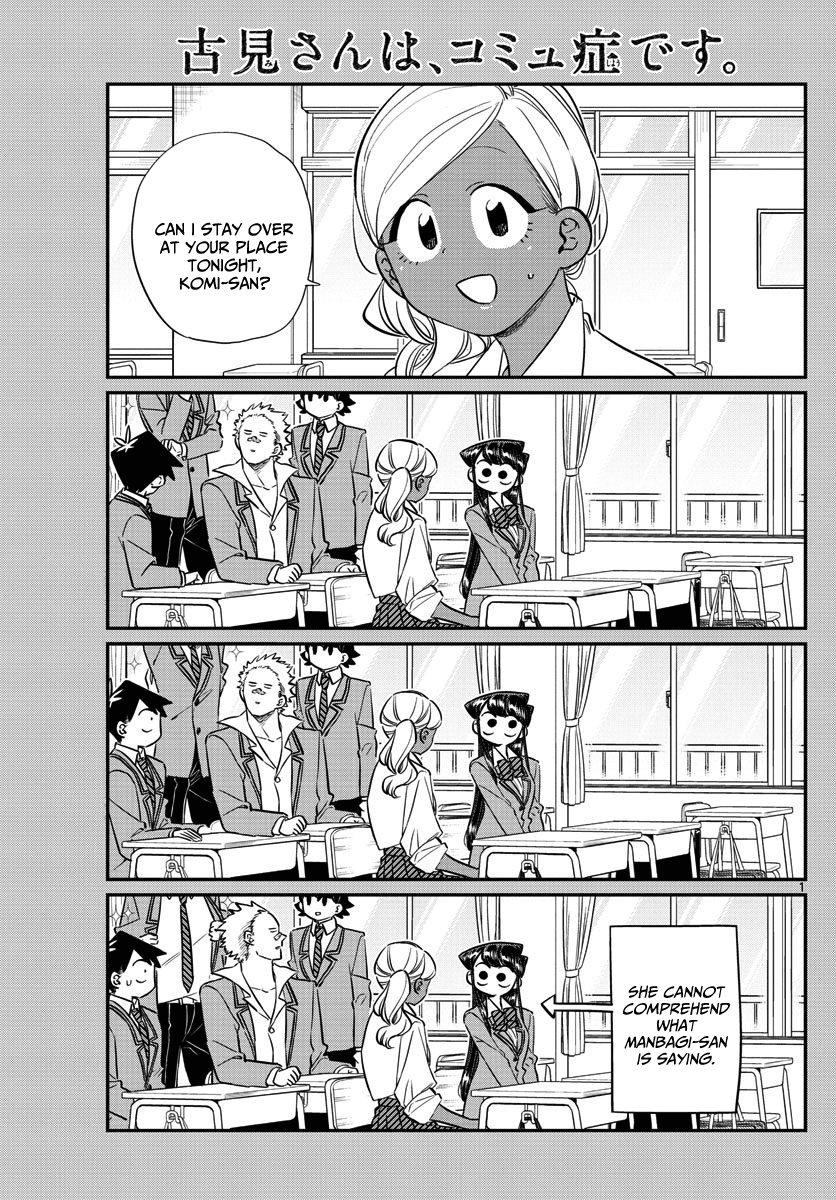Komi-san wa Komyushou Desu Chapter 142 page 1 - Chapter 142: A Sleep over