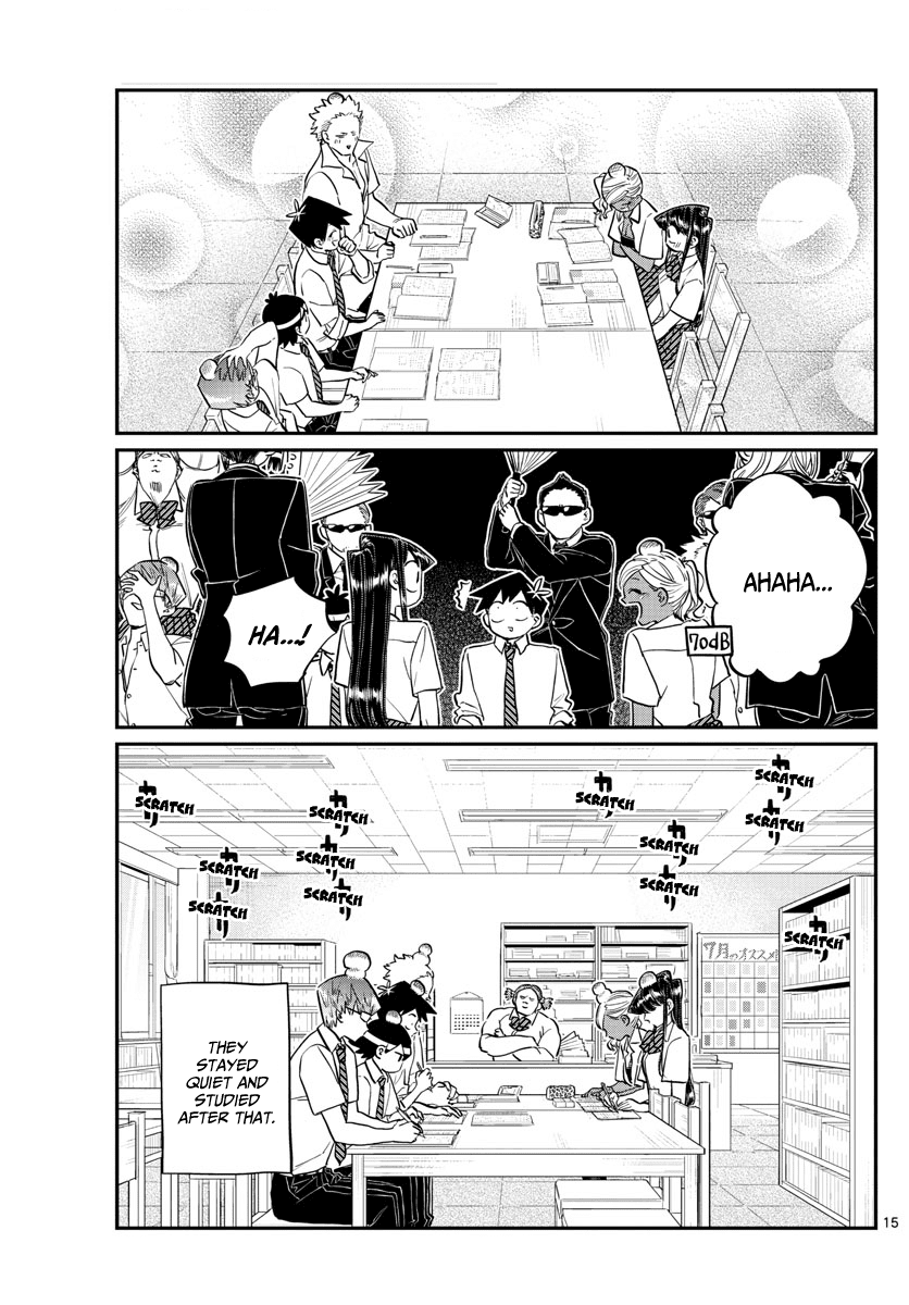 Komi-san wa Komyushou Desu Chapter 159 page 15 - Chapter 159: The fourth great "You better not be loud test study session"