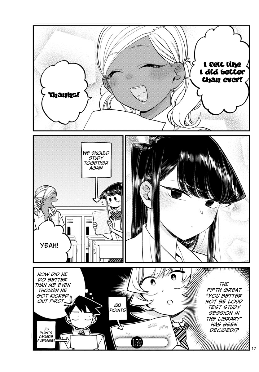 Komi-san wa Komyushou Desu Chapter 159 page 17 - Chapter 159: The fourth great "You better not be loud test study session"