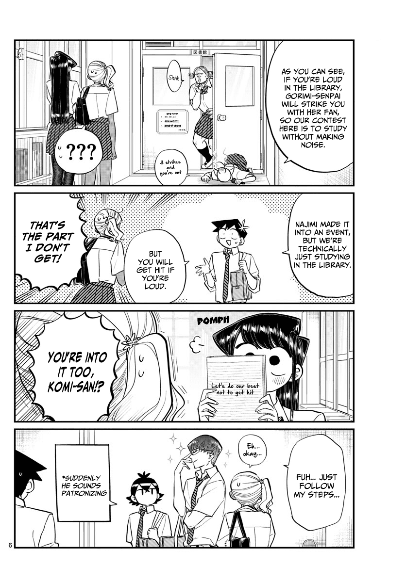 Komi-san wa Komyushou Desu Chapter 159 page 6 - Chapter 159: The fourth great "You better not be loud test study session"