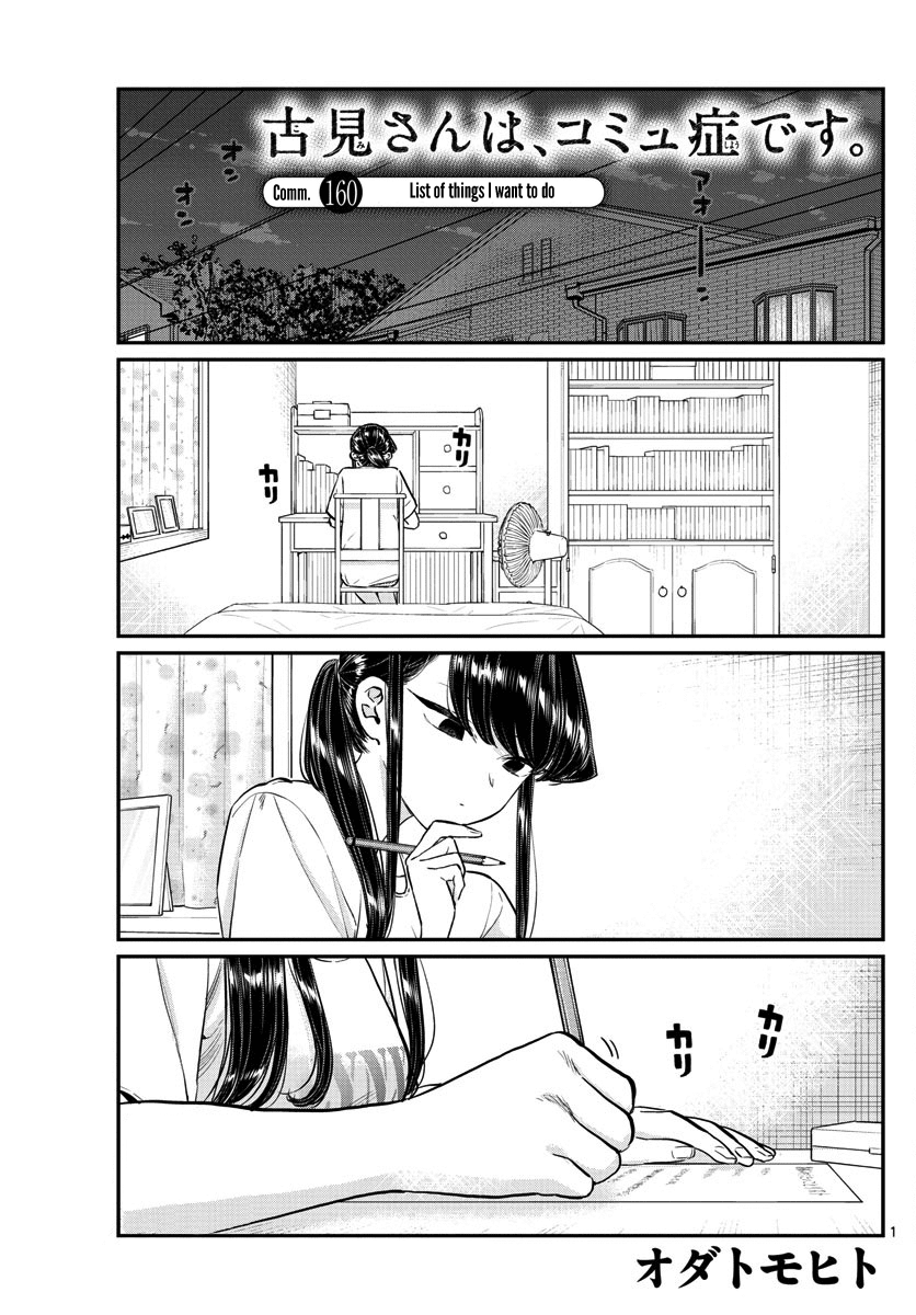 Komi-san wa Komyushou Desu Chapter 160 page 1 - Chapter 160: List of things I want to do