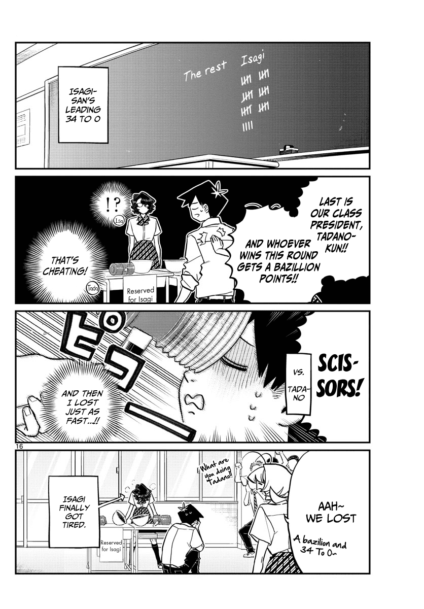 Komi-san wa Komyushou Desu Chapter 199 page 16 - Chapter 199: Hit and Cover Rock Paper Scissors