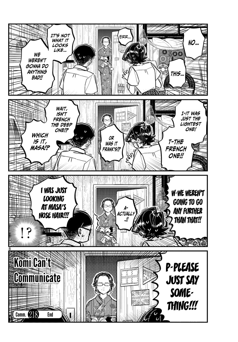 Komi-san wa Komyushou Desu Chapter 218 page 8 - Chapter 218: Mom and Dad's kiss