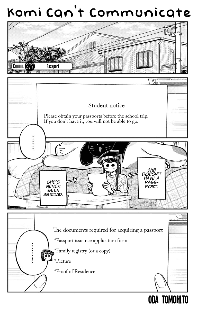 Komi-san wa Komyushou Desu Chapter 277 page 1 - Chapter 277: Passport
