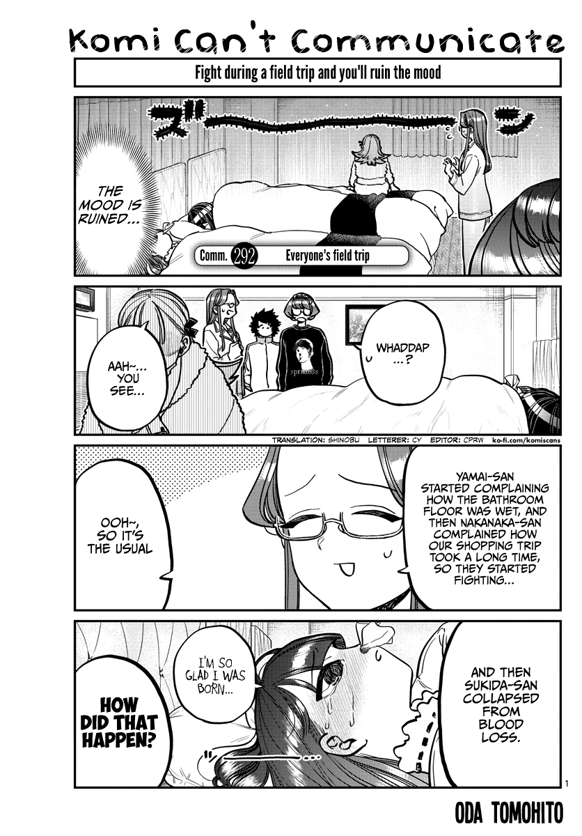 Komi-san wa Komyushou Desu Chapter 292 page 1 - Chapter 292: Everyone's field trip