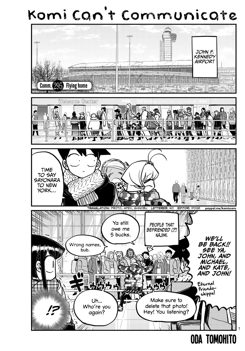Komi-san wa Komyushou Desu Chapter 295 page 1 - Chapter 295: Flying Home