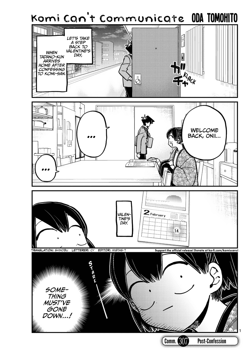 Komi-san wa Komyushou Desu Chapter 307 page 1 - Chapter 307: Post-Confession