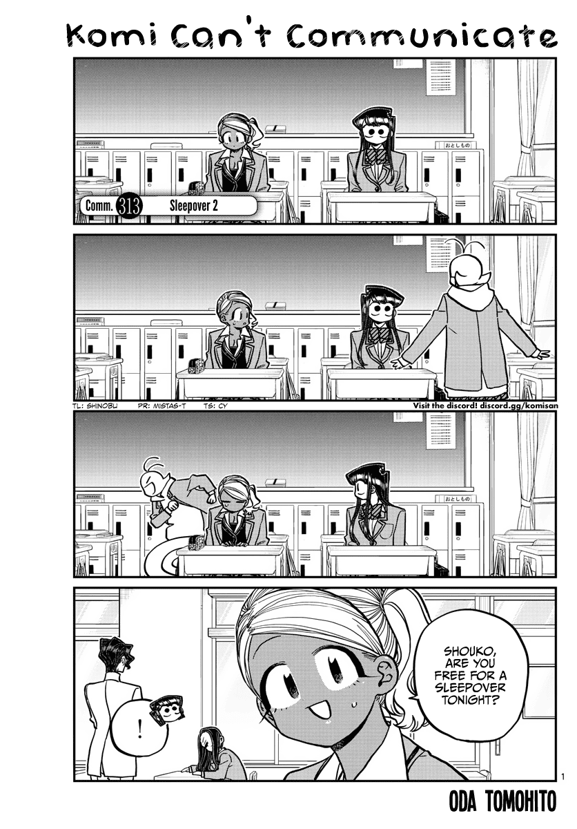 Komi-san wa Komyushou Desu Chapter 313 page 1 - Chapter 313: Sleepover 2
