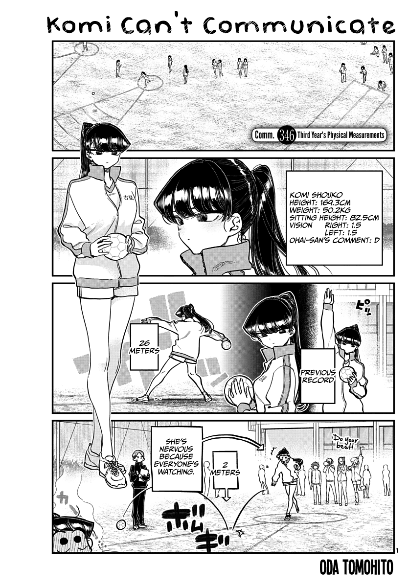 Komi-san wa Komyushou Desu Chapter 346 page 1 - Chapter 346: Third Year's Physical Measurements