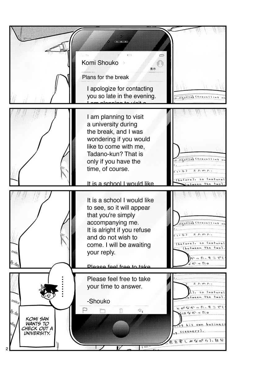 Komi-san wa Komyushou Desu Chapter 348 page 2 - Chapter 348: University Tour