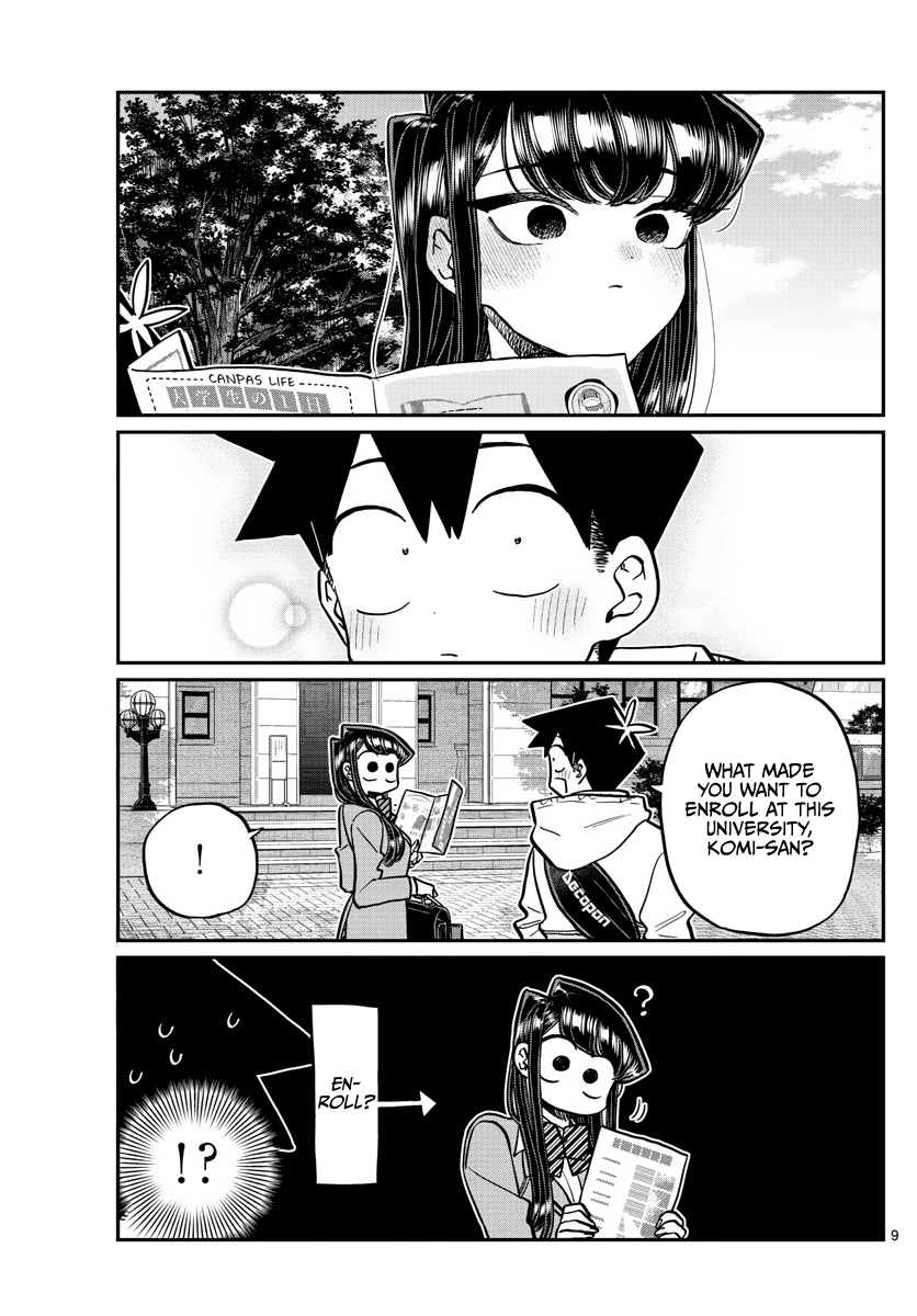 Komi-san wa Komyushou Desu Chapter 348 page 9 - Chapter 348: University Tour