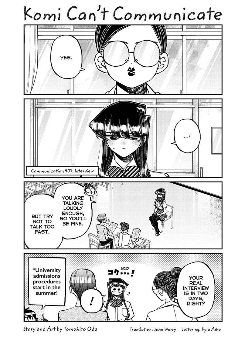 Komi-san wa Komyushou Desu Chapter 407 page 1 - Chapter 407