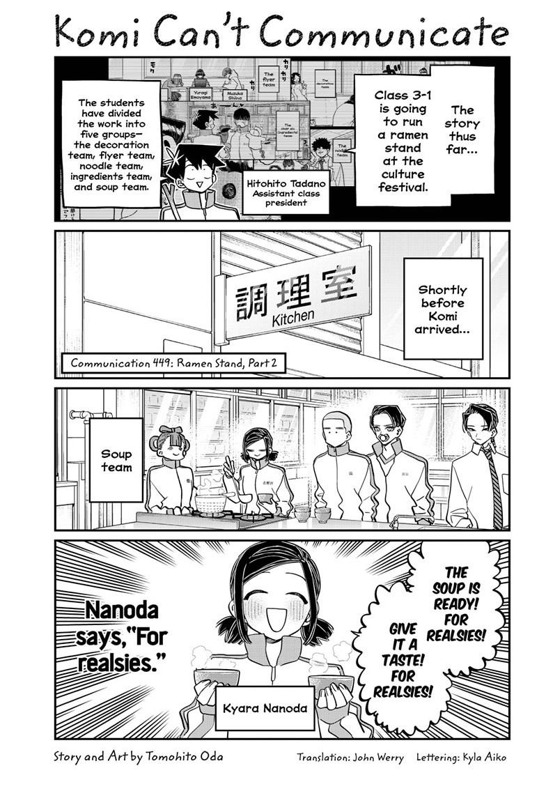 Komi-san wa Komyushou Desu Chapter 449 page 1 - Chapter 449