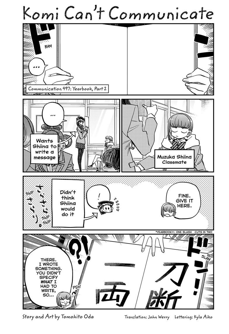 Komi-san wa Komyushou Desu Chapter 497 page 1 - Chapter 497