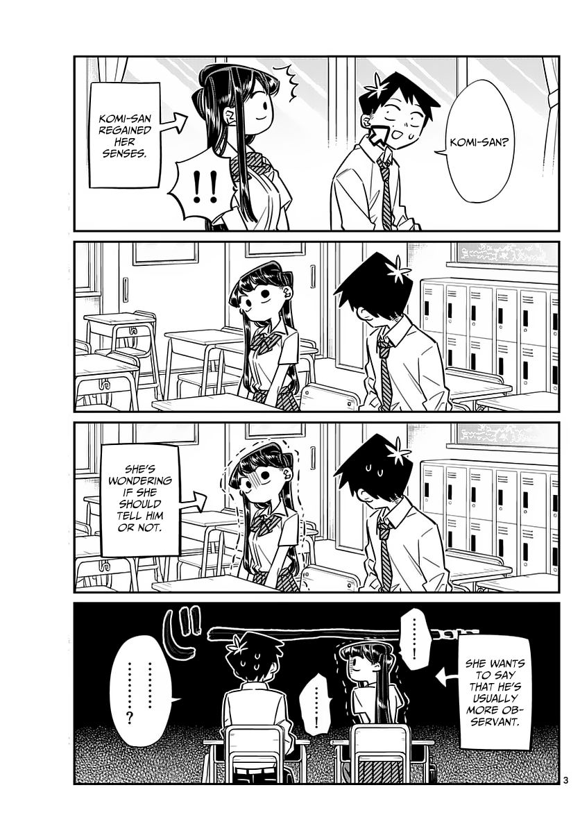 Komi-san wa Komyushou Desu Chapter 52 page 3 - Chapter 52 : There is something in your face...desu