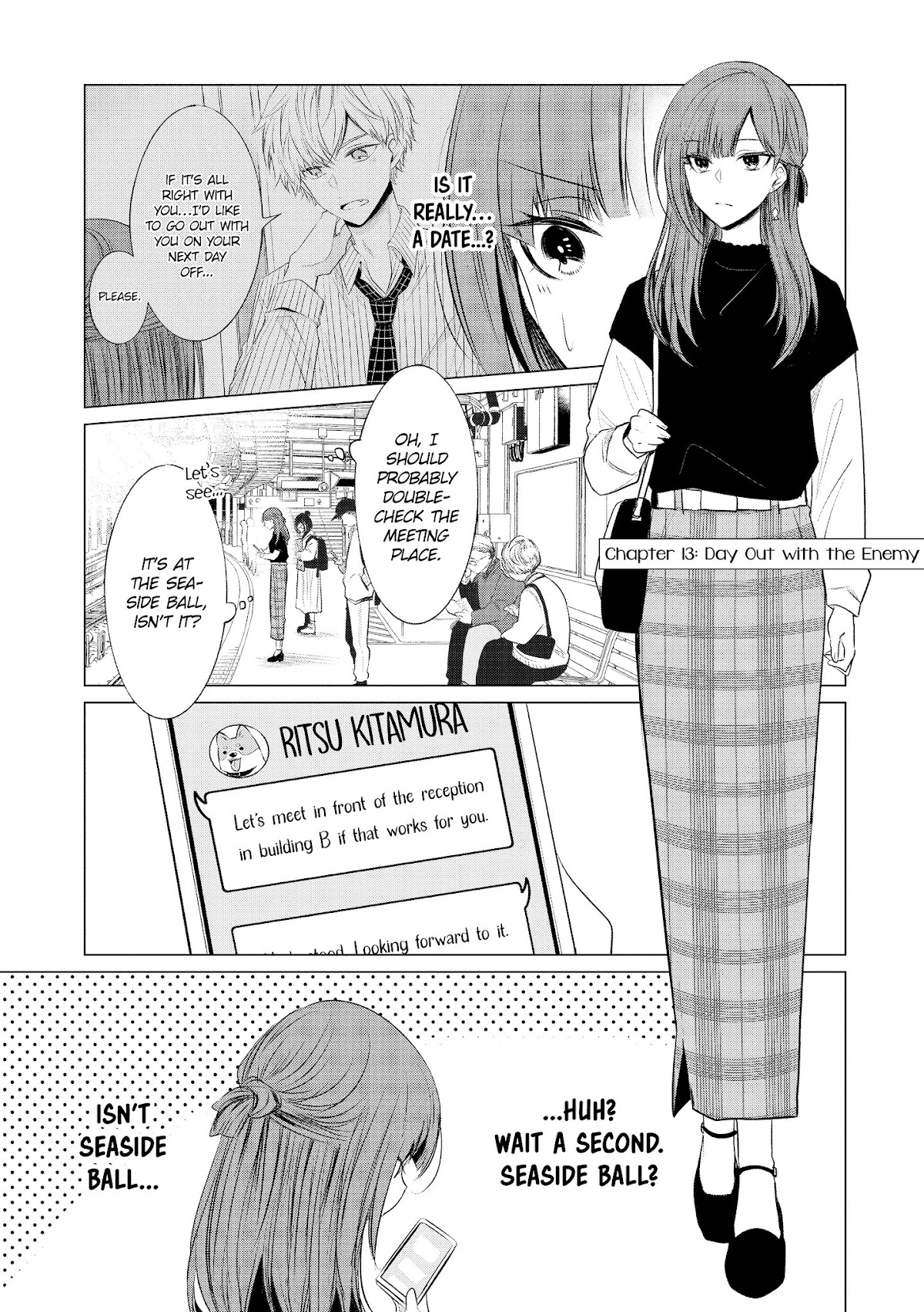 Kondo wa Korosaretakunai Azarashi-san Chapter 13 page 1 - Chapter 13: Day Out With the Enemy