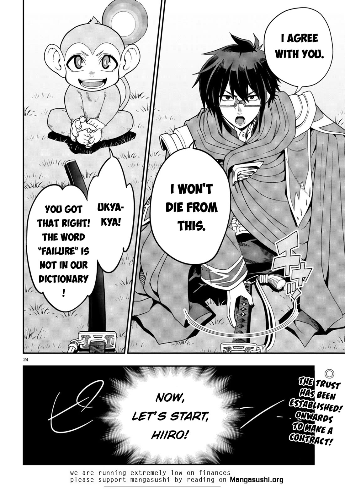 Konjiki no Moji Tsukai - Yuusha Yonin ni Makikomareta Unique Cheat Chapter 106 page 24 - Chapter 106: Spirit Contract and the Legendary Blacksmith (2)