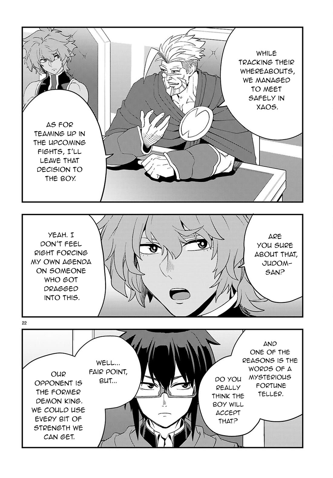 Konjiki no Moji Tsukai - Yuusha Yonin ni Makikomareta Unique Cheat Chapter 123 page 22 - Chapter 123