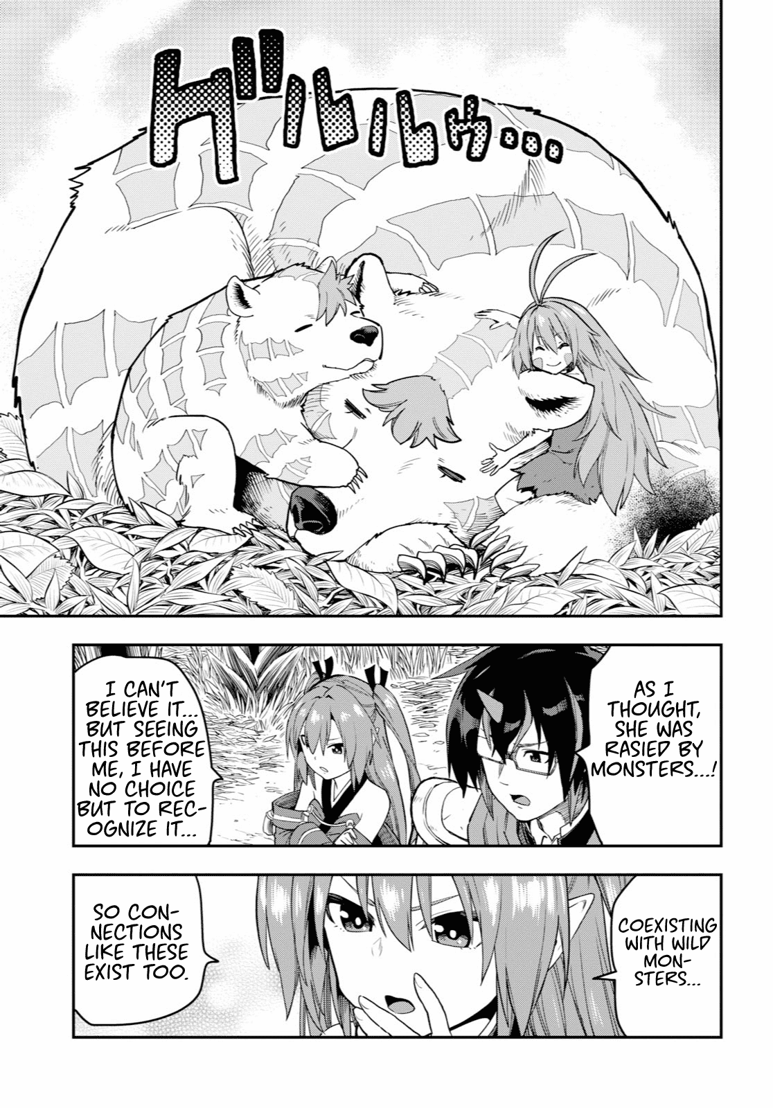 Konjiki no Moji Tsukai - Yuusha Yonin ni Makikomareta Unique Cheat Chapter 53 page 13 - Chapter 53: A Child Raised by Monsters