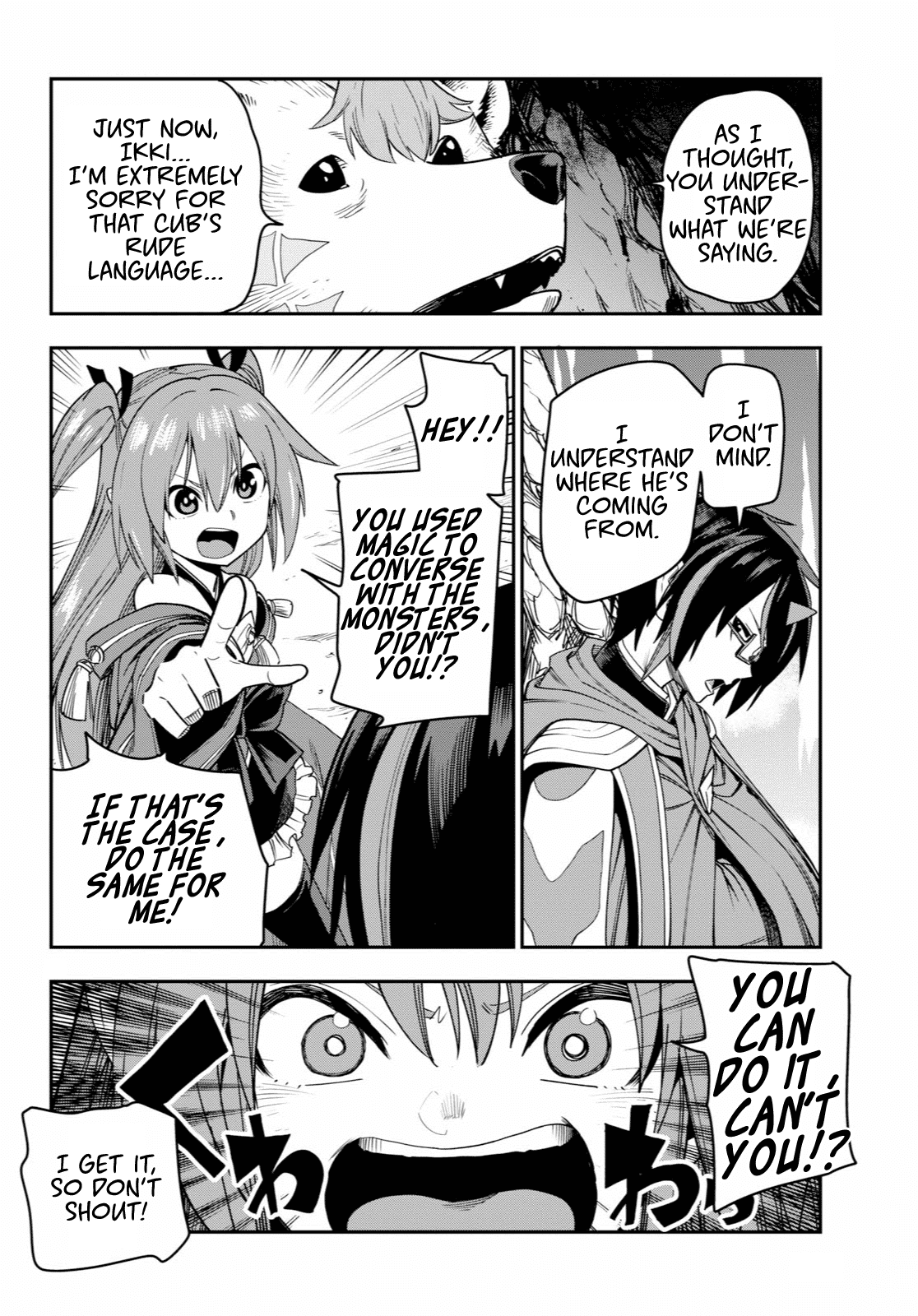 Konjiki no Moji Tsukai - Yuusha Yonin ni Makikomareta Unique Cheat Chapter 53 page 20 - Chapter 53: A Child Raised by Monsters