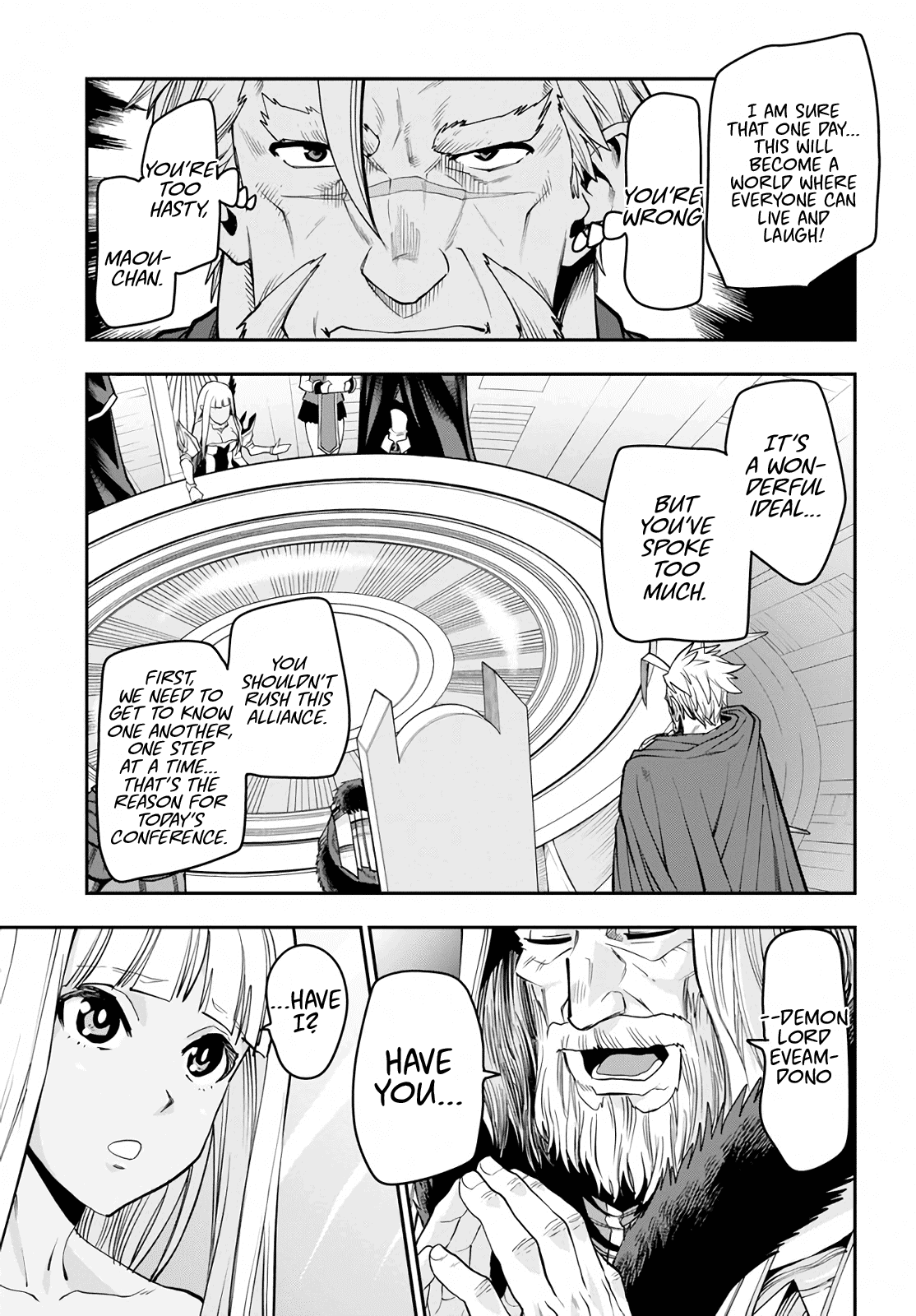 Konjiki no Moji Tsukai - Yuusha Yonin ni Makikomareta Unique Cheat Chapter 59 page 11 - Chapter 59: Human-Demon Alliance Conference, Part 1